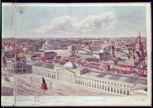 Panorama van Moskou, met het warenhuis 